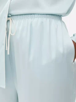 Satynowa piżama z długim rękawem