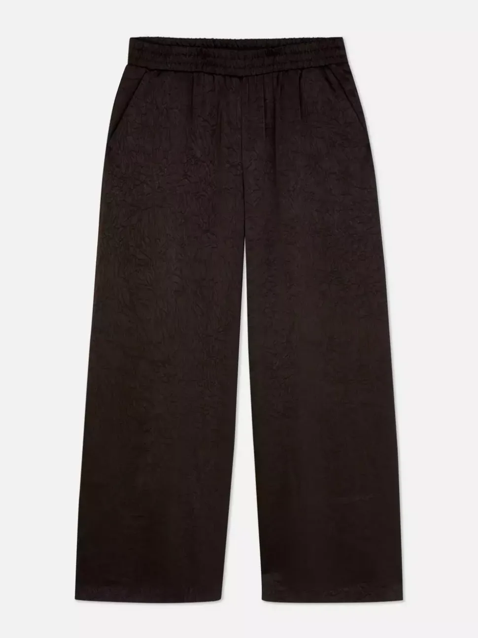 Satynowe spodnie z szeroką nogawką The Edit