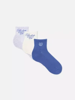 Skarpety sportowe z haftem, 3 pary