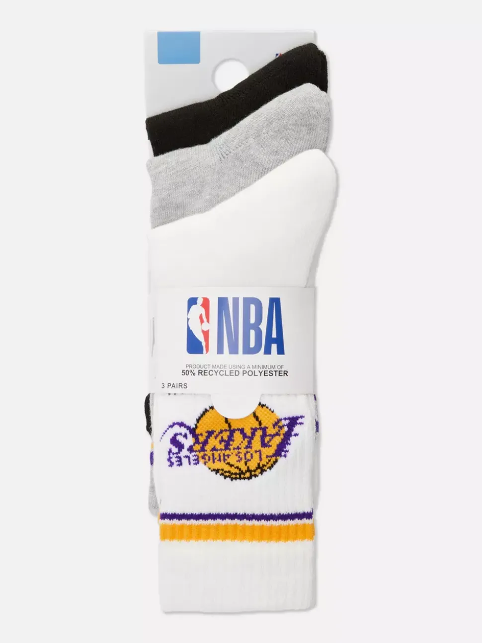 Skarpety za kostkę NBA Los Angeles Lakers, 3 pary