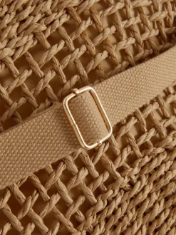 Słomkowa minitorebka typu bucket na długim pasku