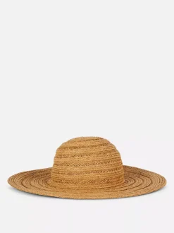 Słomkowy kapelusz przeciwsłoneczny z szerokim rondem