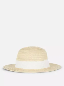 Słomkowy kapelusz z haftem angielskim