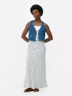 Spódnica maxi z nadrukiem w kwiaty