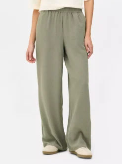 Spodnie bez zapięcia z szerokimi nogawkami