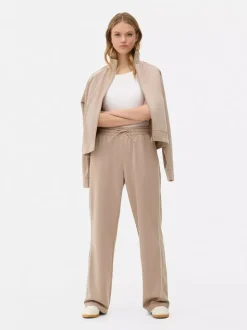 Spodnie dresowe z prostą nogawką z trykotu