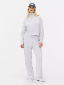 Spodnie dresowe z prostą nogawką o waflowej fakturze