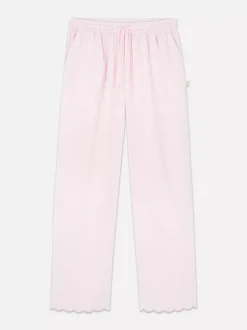 Spodnie od piżamy w kratkę z muszelkowym obszyciem