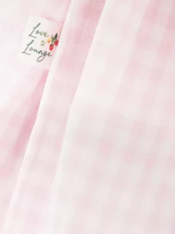 Spodnie od piżamy w kratkę z muszelkowym obszyciem