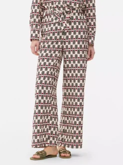 Spodnie palazzo z szerokimi nogawkami i nadrukiem