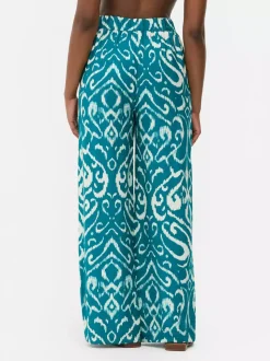 Spodnie palazzo z szerokimi nogawkami i nadrukiem