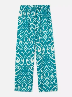 Spodnie palazzo z szerokimi nogawkami i nadrukiem