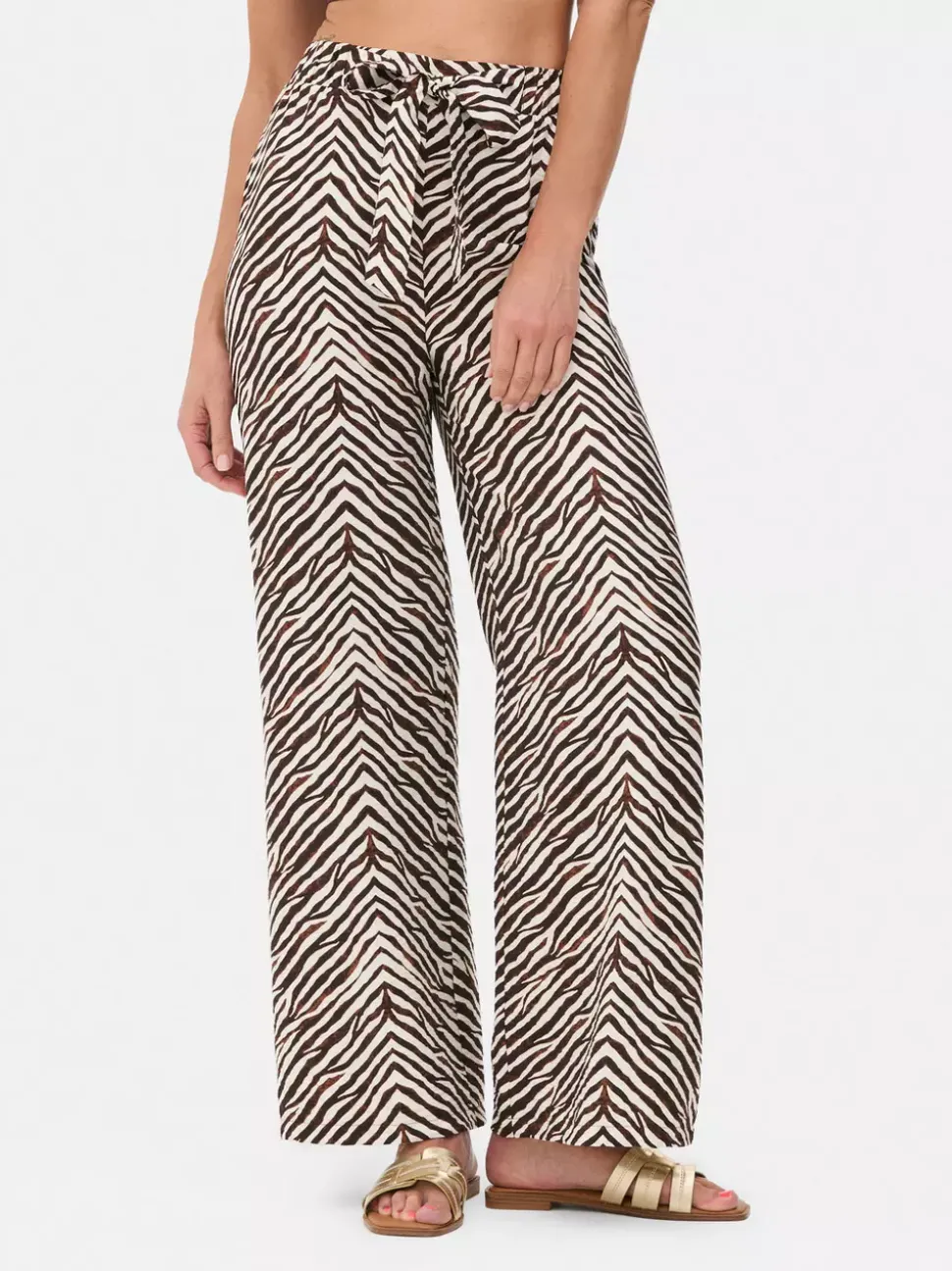 Spodnie palazzo z szerokimi nogawkami i nadrukiem