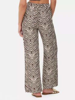 Spodnie palazzo z szerokimi nogawkami i nadrukiem