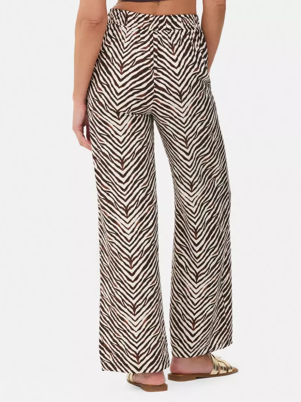 Spodnie palazzo z szerokimi nogawkami i nadrukiem