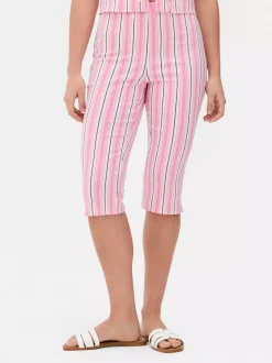 Spodnie typu capri w paski