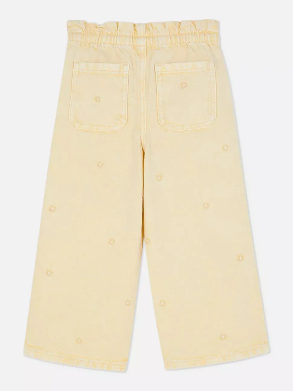 Spodnie typu paper bag z szeroką nogawką i wzorem