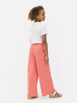 Spodnie w paski ze sznurkiem