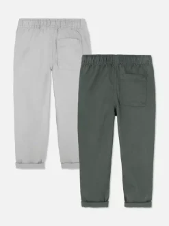 Spodnie z nogawkami z tkaniny diagonalnej, 2 pary