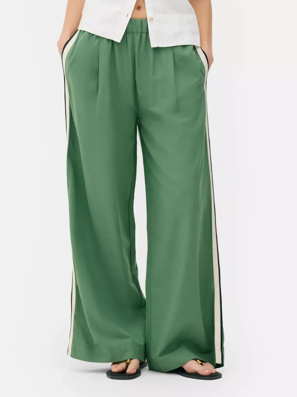 Spodnie z szerokimi nogawkami z lampasami