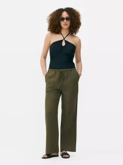 Spodnie z wiązaniem w talii