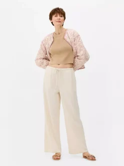 Spodnie z wiązaniem w talii