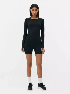 Sportowy top bez szwów z długim rękawem