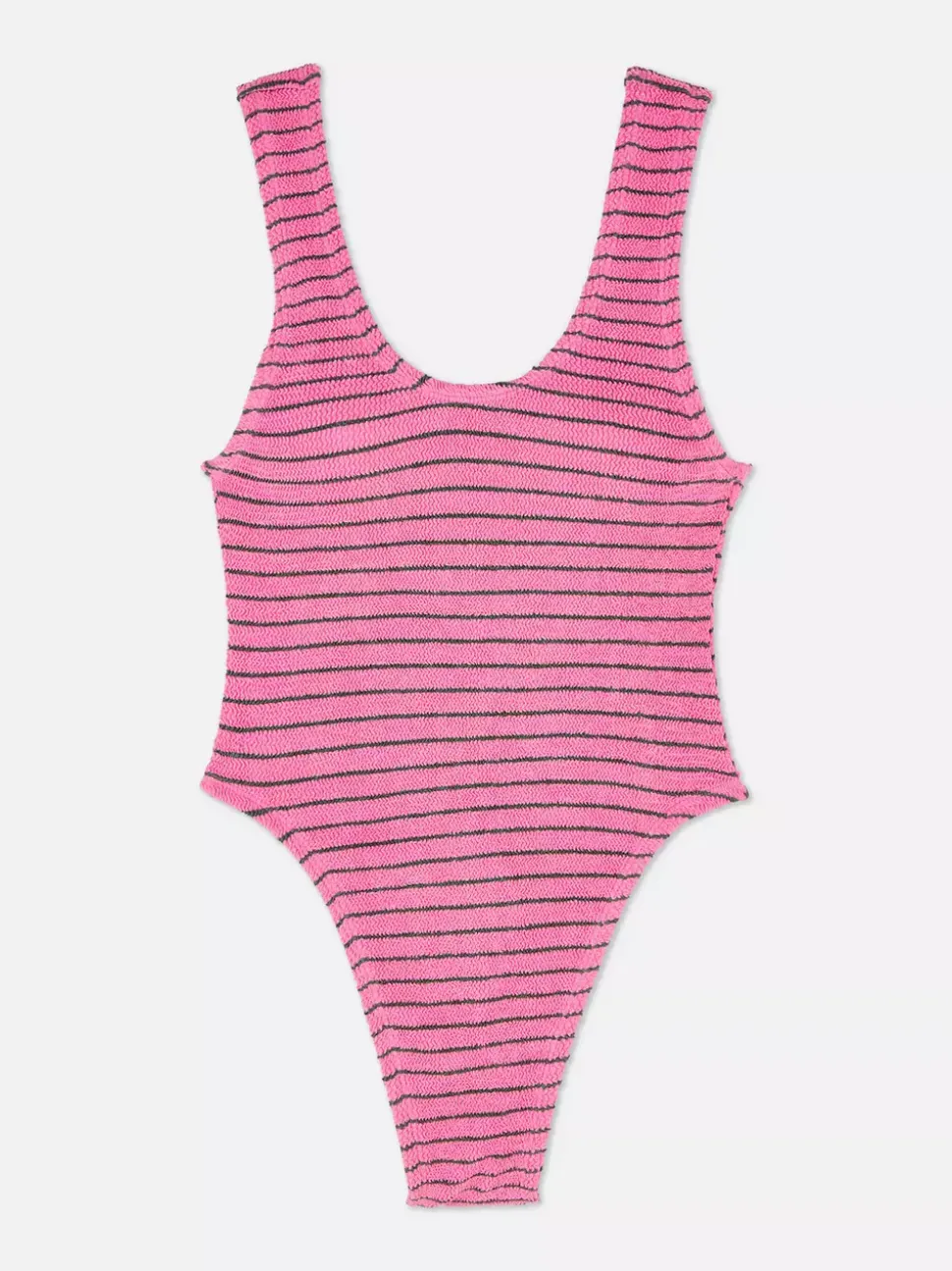 Strój kąpielowy w paski z wycięciem na plecach