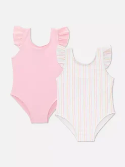 Stroje kąpielowe z falbanką, 2 szt.