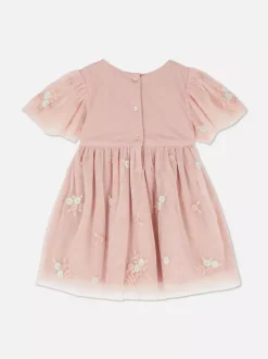 Sukienka tutu z haftowanymi motywami kwiatowymi