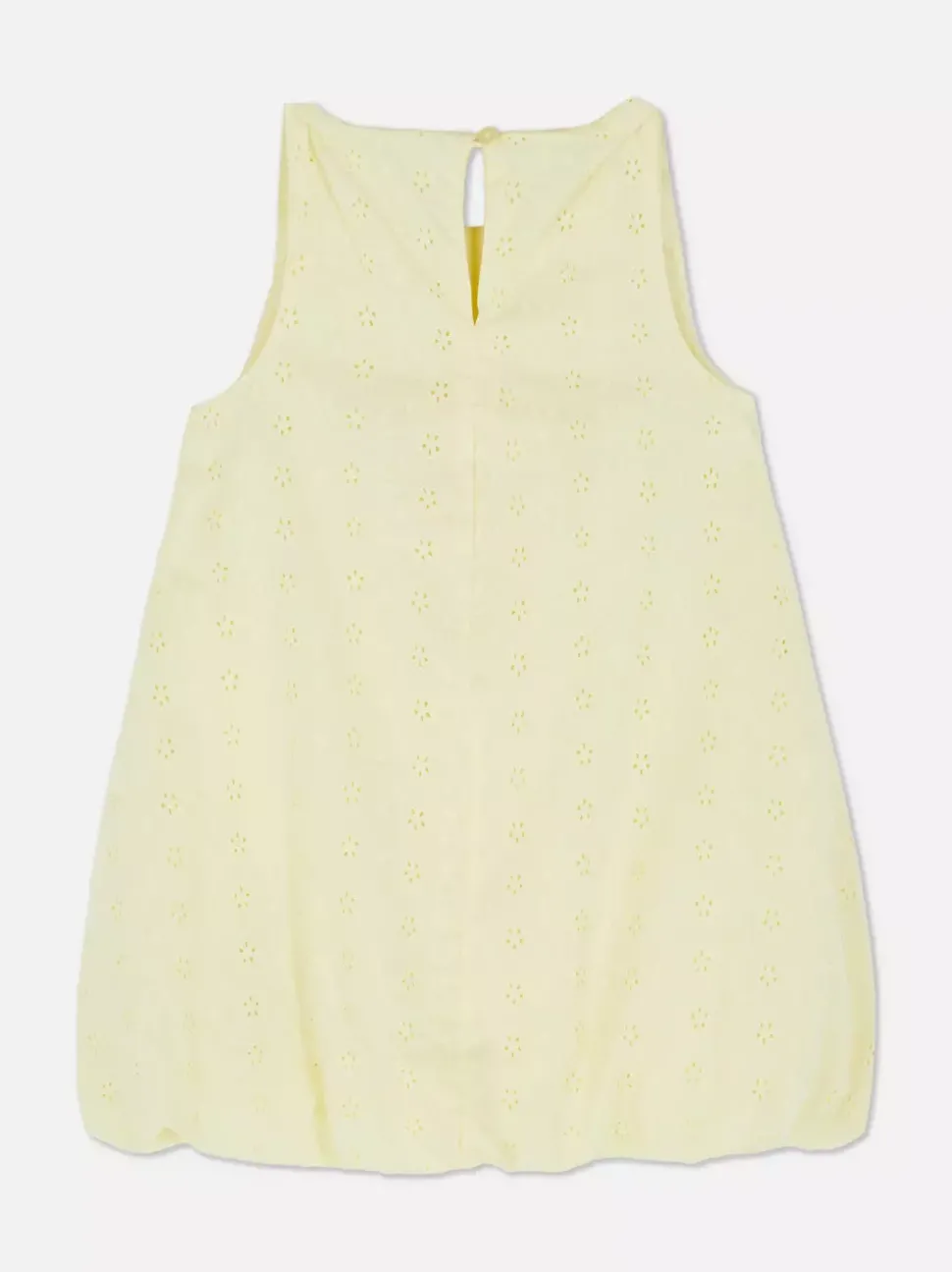 Sukienka z marszczonym obszyciem i haftem angielskim