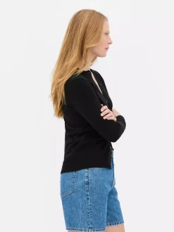 Sweter rozpinany z okrągłym dekoltem