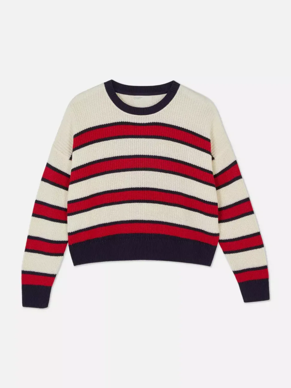 Sweter w paski z okrągłym dekoltem