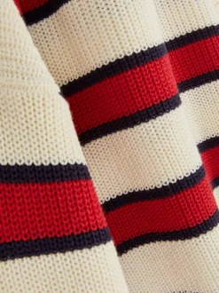 Sweter w paski z okrągłym dekoltem