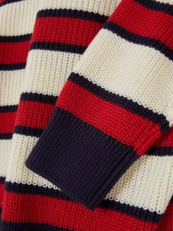 Sweter w paski z okrągłym dekoltem