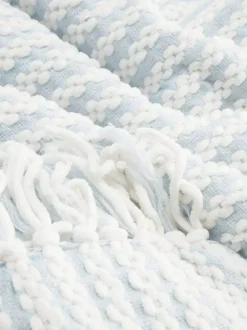 Szenilowa narzuta z frędzlami