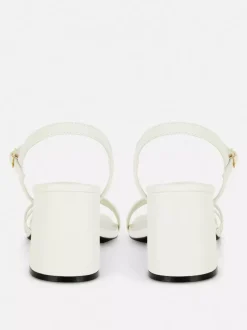 Szerokie sandały z paskami na klockowym obcasie