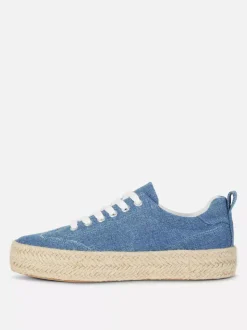 Sznurowane espadryle z juty