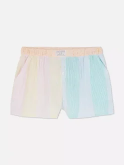 Szorty od piżamy z tkaniny seersucker