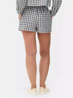 Szorty w kratę vichy ze sznurkiem w pasie