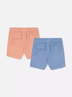 Szorty z tkaniny ściągane sznurkiem, 2 pary