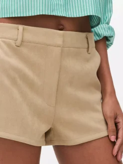 Szorty ze sztucznego zamszu