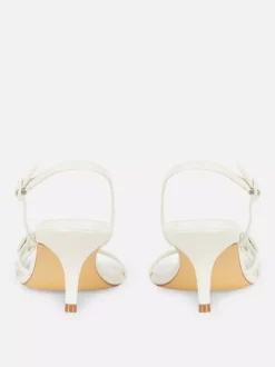 Szpilki z tylnym paskiem i obcasem typu kaczuszka