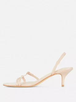 Szpilki z tylnym paskiem i obcasem typu kaczuszka