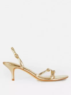 Szpilki z tylnym paskiem i obcasem typu kaczuszka