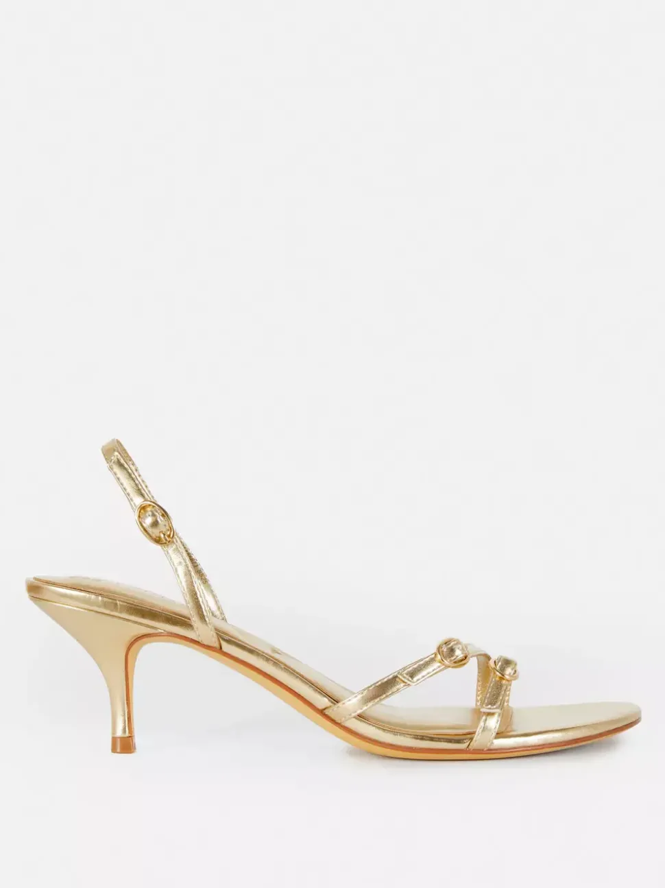 Szpilki z tylnym paskiem i obcasem typu kaczuszka