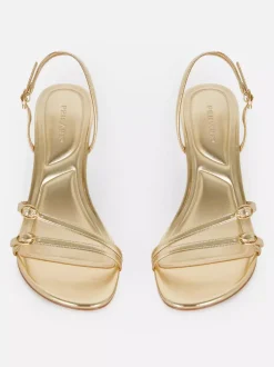 Szpilki z tylnym paskiem i obcasem typu kaczuszka