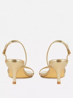 Szpilki z tylnym paskiem i obcasem typu kaczuszka