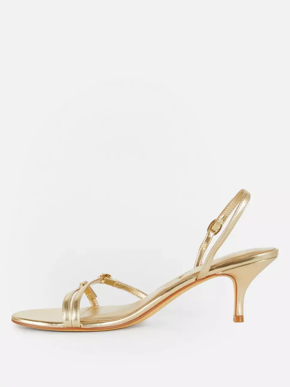 Szpilki z tylnym paskiem i obcasem typu kaczuszka