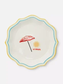 Talerz retro z pofalowanym brzegiem